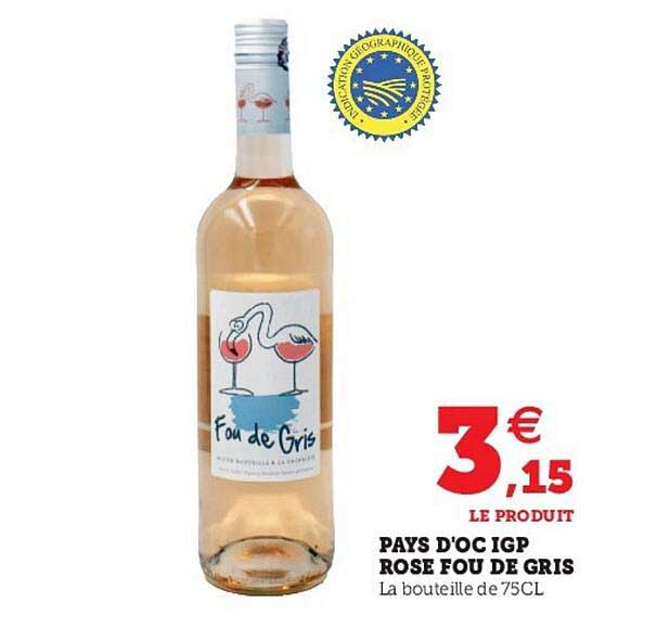 pays d'oc igp rose fou de gris