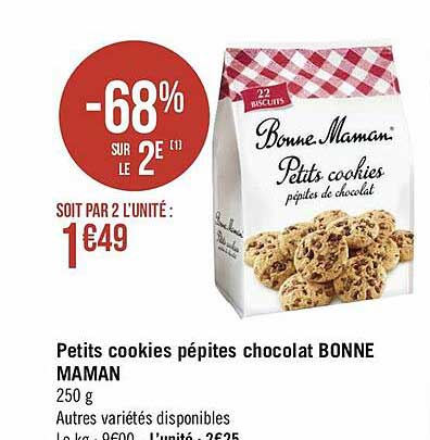 petits cookies pépites chocolat bonne maman