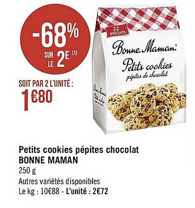 petits cookies pépites chocolat bonne maman