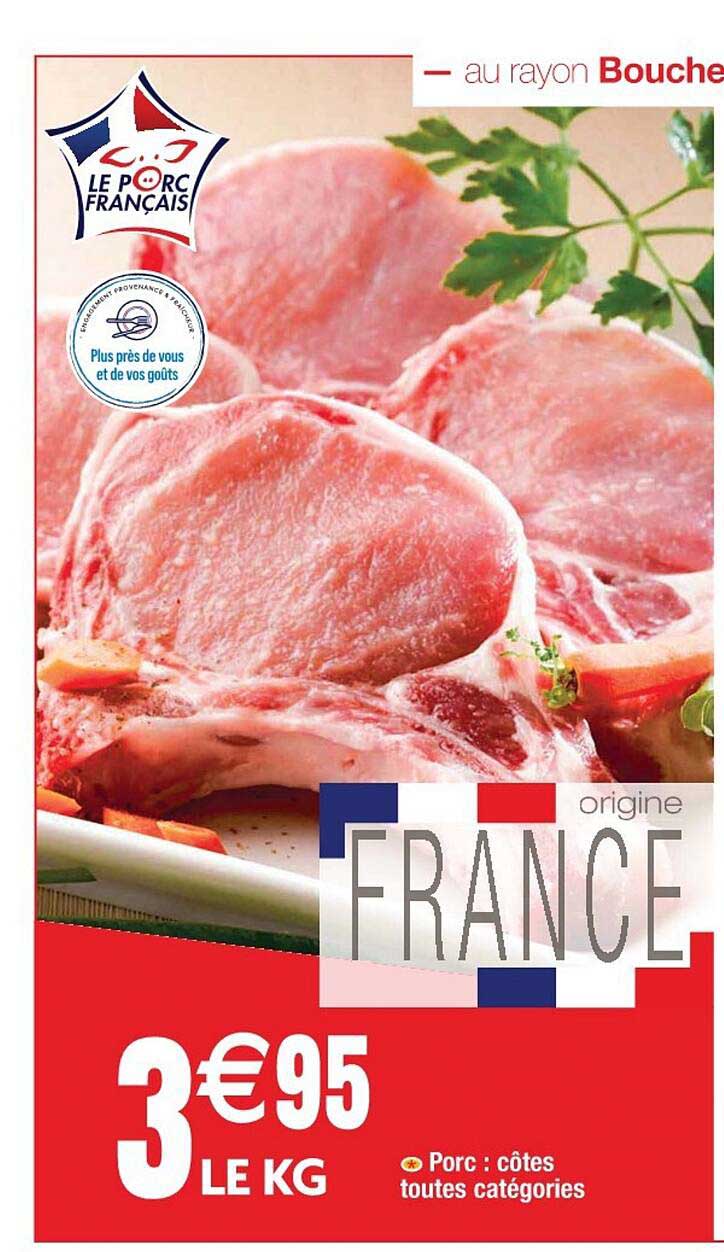porc : côtes toutes catégories