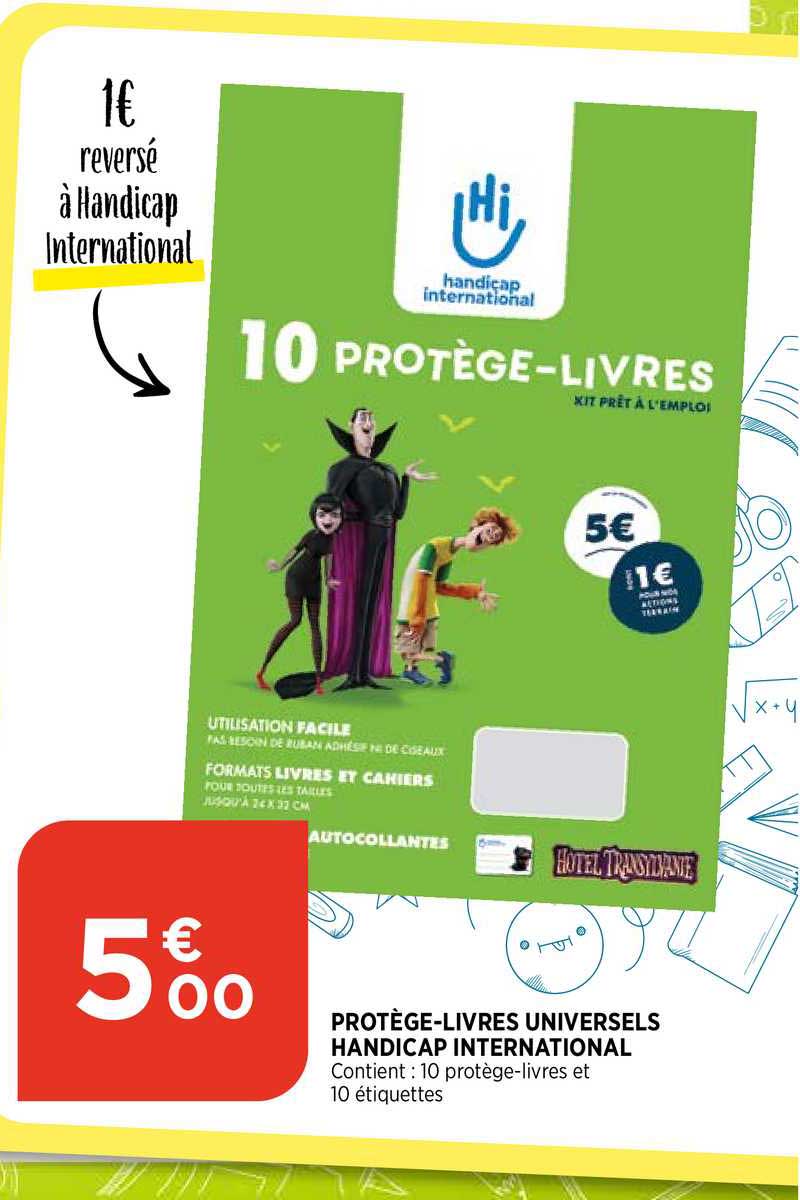 protège-livres unversels handicap international