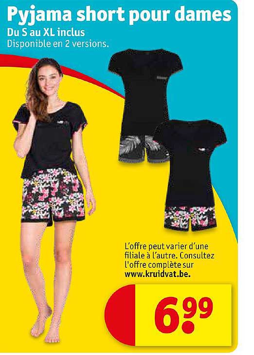 pyjama short pour dames