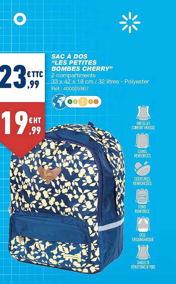 sac à dos "les petites bombes cherry"