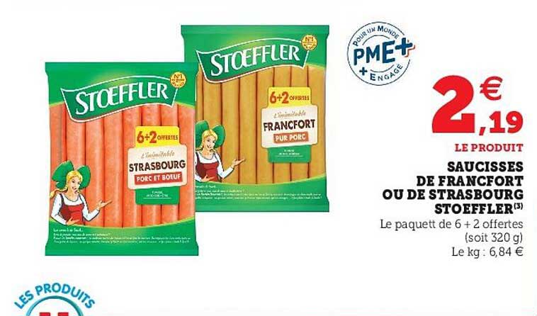 saucisses de francfort ou de strasbourg stoeffler