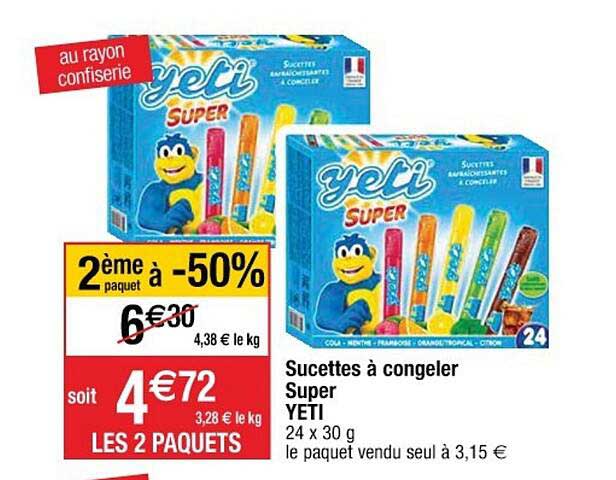 sucettes à congeler super yeti