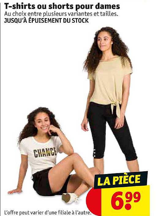 t-shirts ou shorts pour dames