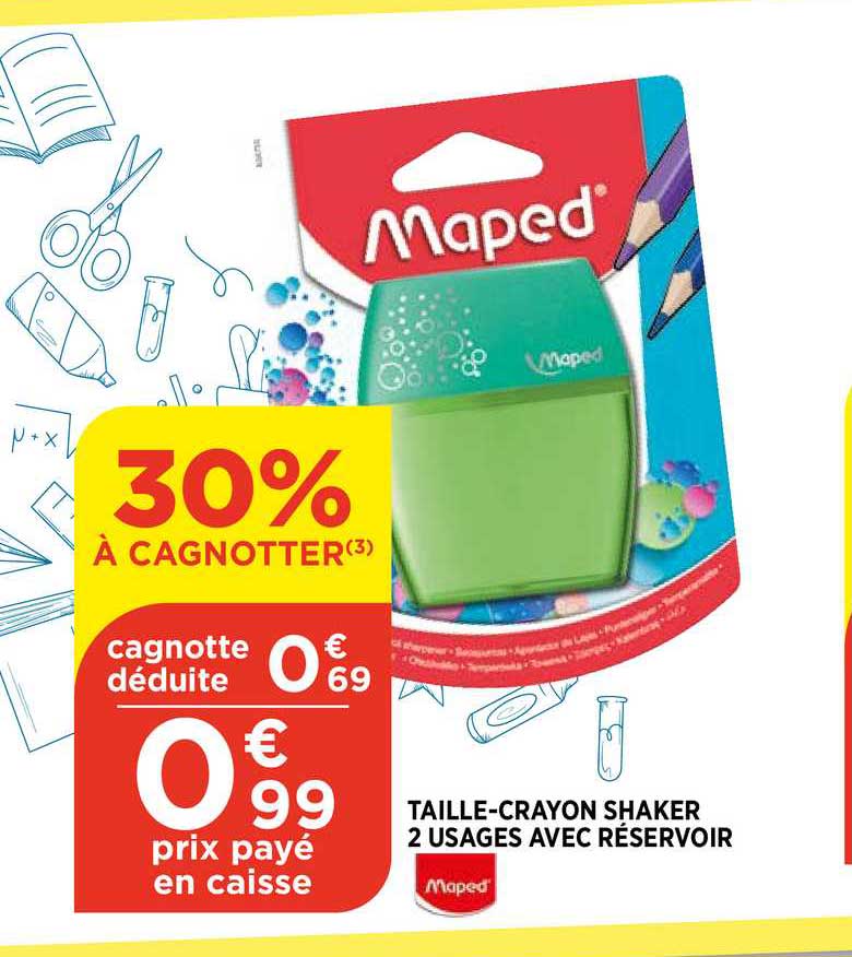 taille-crayon shaker 2 usages avec réservoir maped