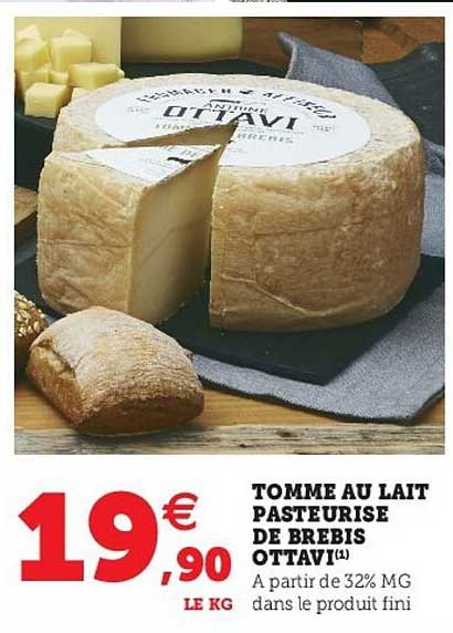 tomme au lait pasteurisé de brebis ottavi