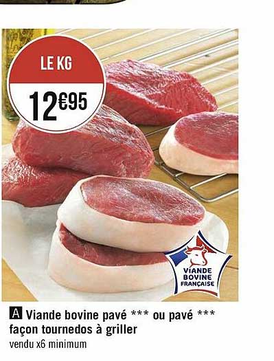 viande bovine pavé façon tournedos à griller