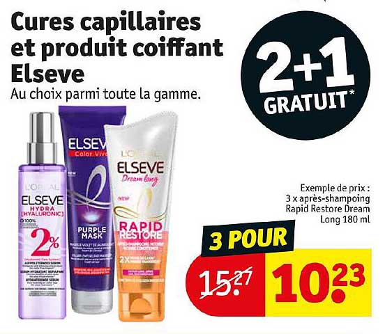 cures capillaires et produit coiffant elsève