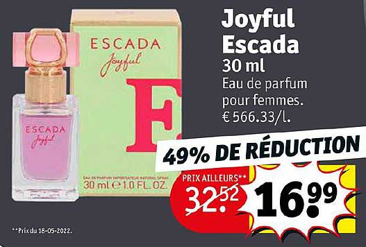 eau de parfum pour femmes joyful escada 30 ml