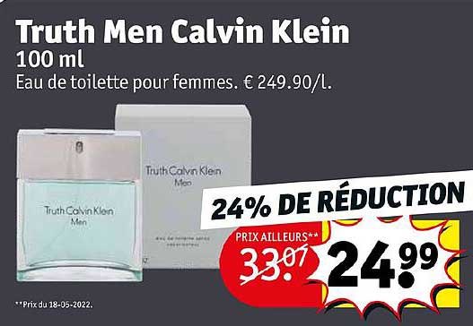 eau de toilette pour femmes truth men calvin klein 100 ml