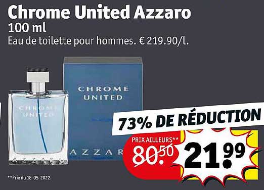 eau de toilette pour homme chrome united azzaro 100 ml