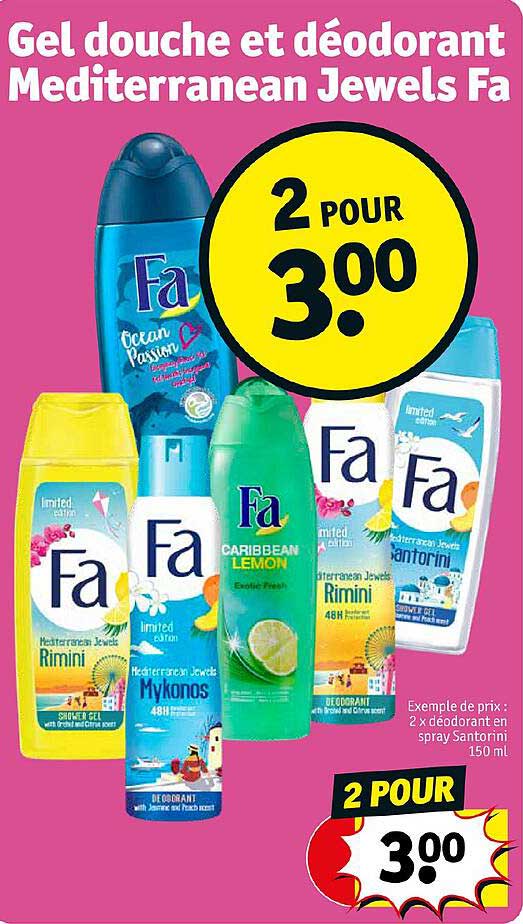 Gel Douche Et Déodorant Mediterranean Jewels Fa