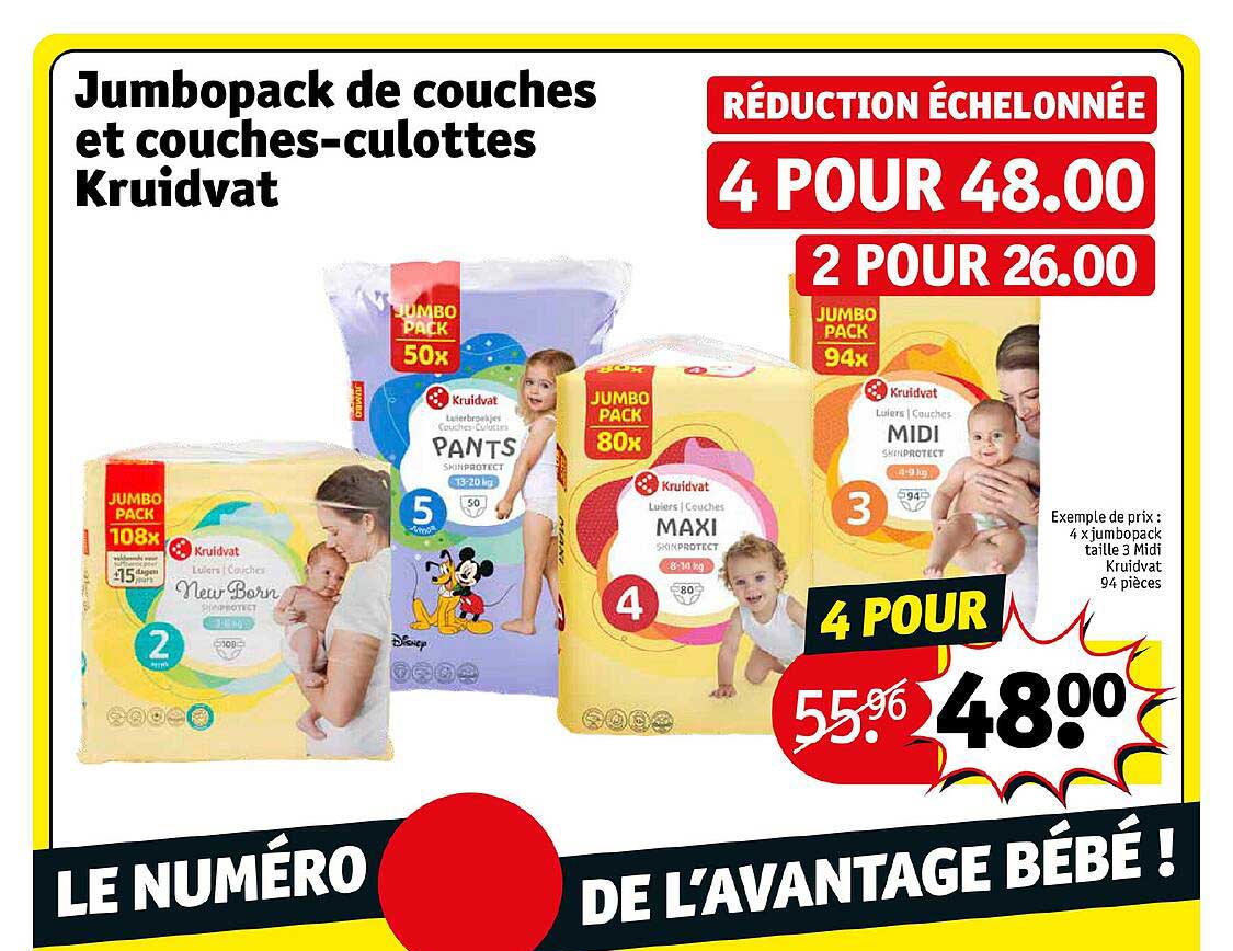 jumbopack de couches et couches-culottes kruidvat