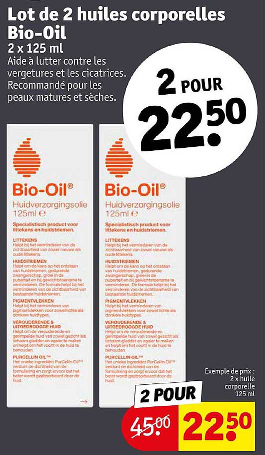 lot de 2 huiles corporelles bio-oil