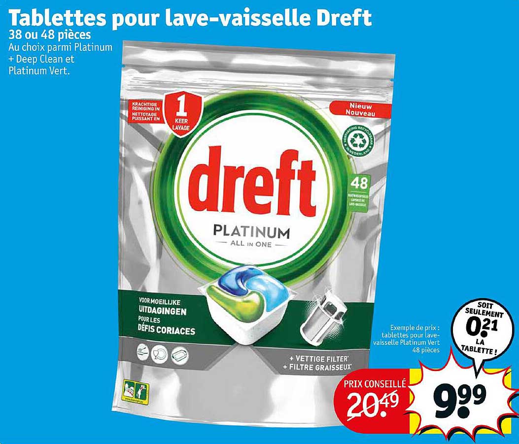 tablettes pour lave-vaisselle dreft