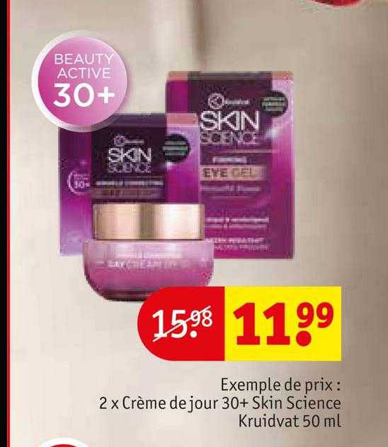 2 x crème de jour 30+ skin science kruidvat