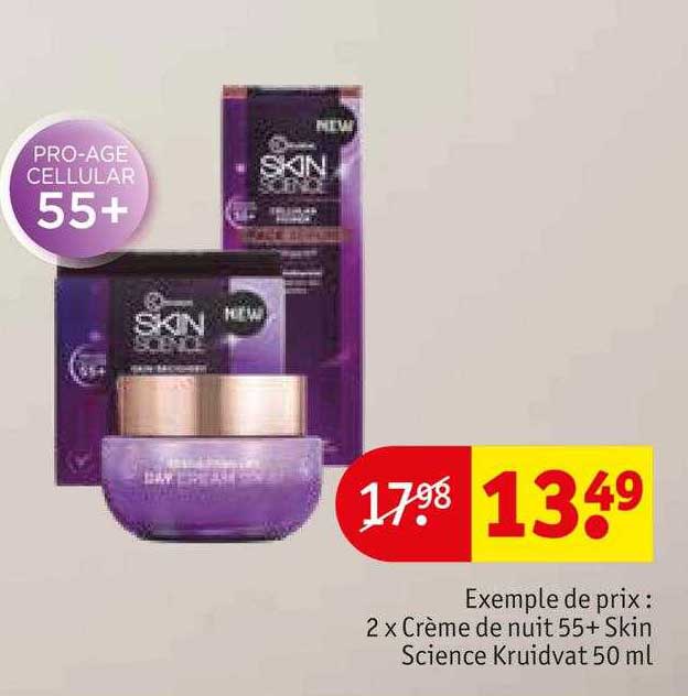 2 x crème de nuit 55+ skin science kruidvat