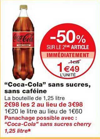 "coca-cola" sans sucres, sans caféine