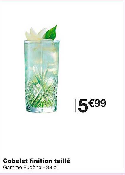 gobelet finition taillé