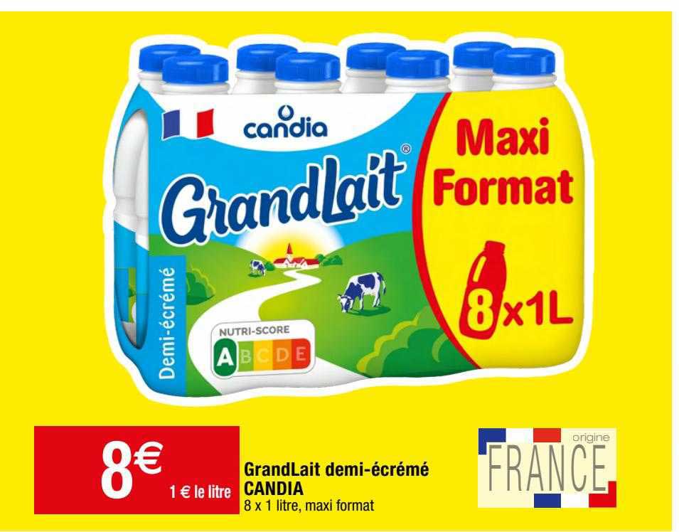 grand lait demi-écrémé candia