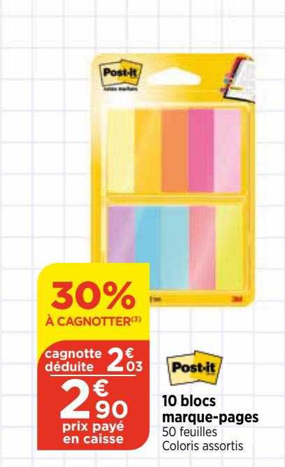 10 blocs marque-pages post-it