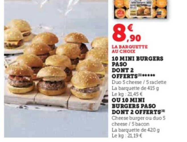 10 mini burgers paso dont 2 offerts