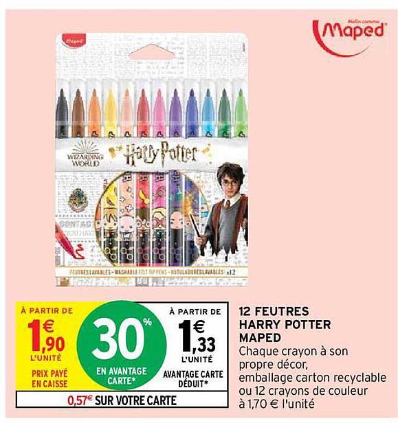 12 feutres harry potter maped