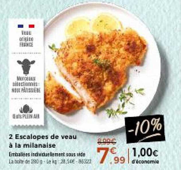 2 Escalopes De Veau à La Milanaise