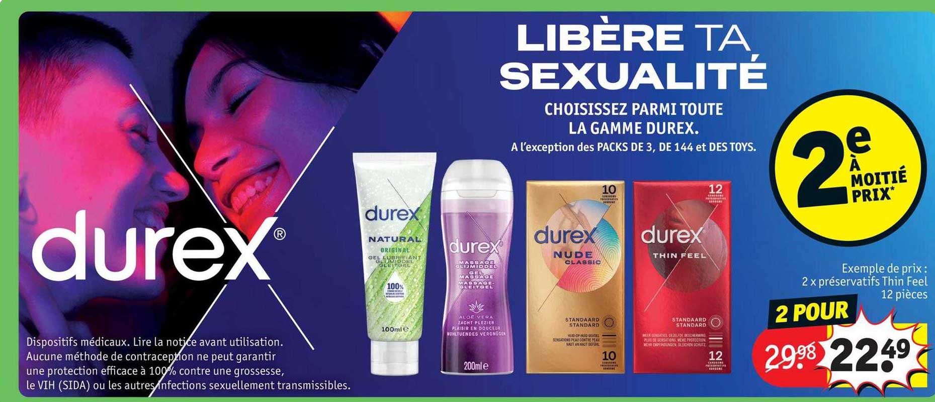 2 x préservatifs thin feel 12 pièces durex