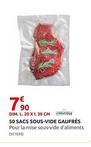 50 sacs sous-vide gaufrés le pratique