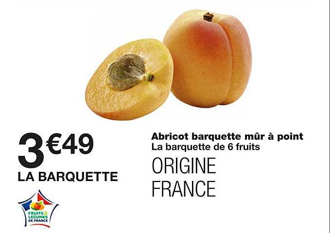 abricot barquette mûr à point