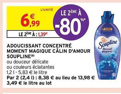 adoucissant concentré moment magique câlin d'amour soupline
