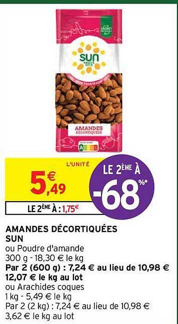 Amandes Décortiquées Sun