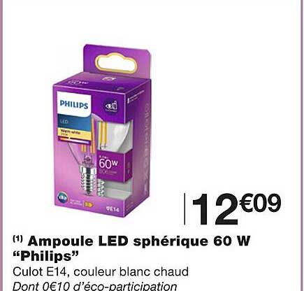 Ampoules Led Sphérique 60w "philips"