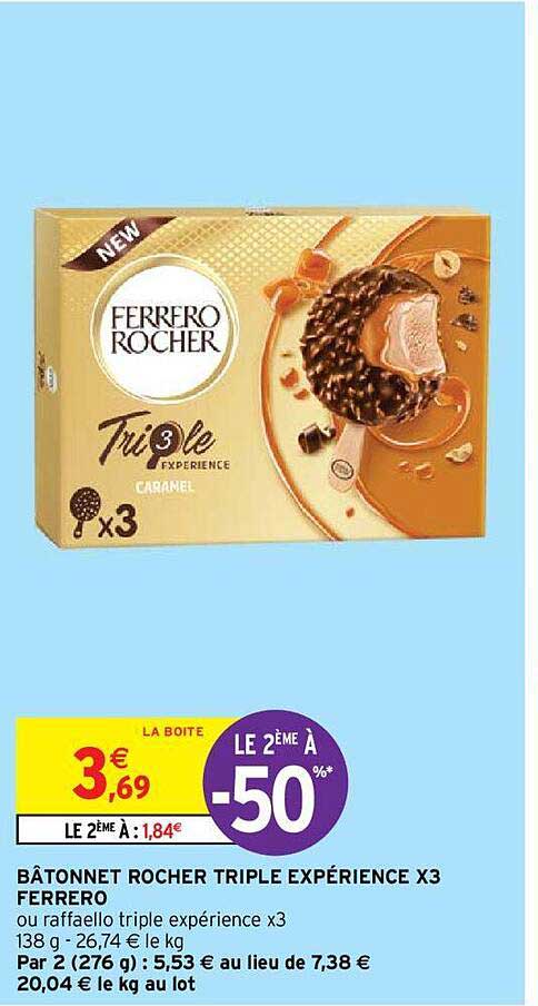 bâtonnet rocher triple expérience x3 ferrero