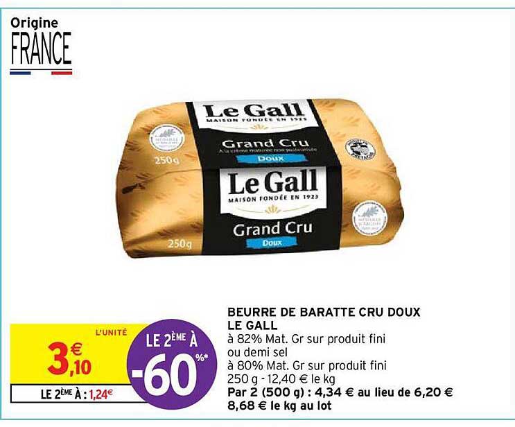 beurre de baratte cru doux le gall