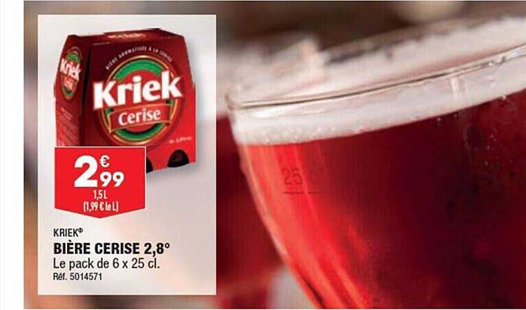 bière cerise 2,8° kriek