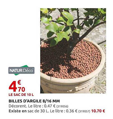 billes d'argile 8/16 mm natur déco