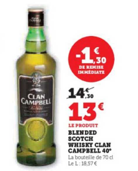 blended scotch whisky clan campbell 40°