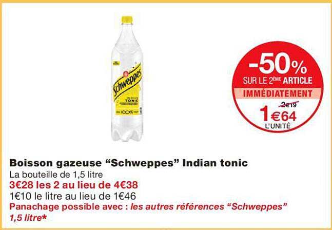 boisson gazeuse "schweppes" indian tonic