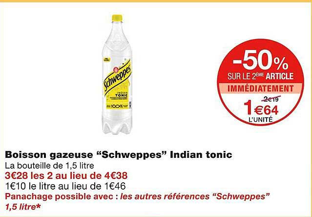 boisson gazeuse "schweppes" indian tonic