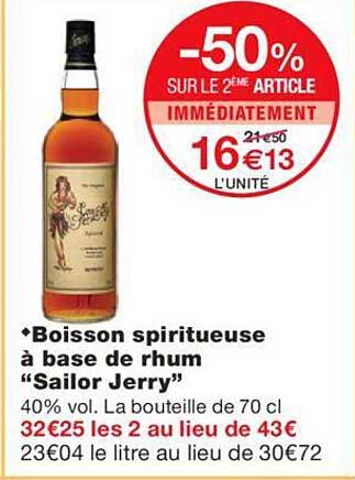 boisson spiritueuse a base de rhum "sailor jerry"
