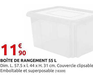 boîte de rangement 55l