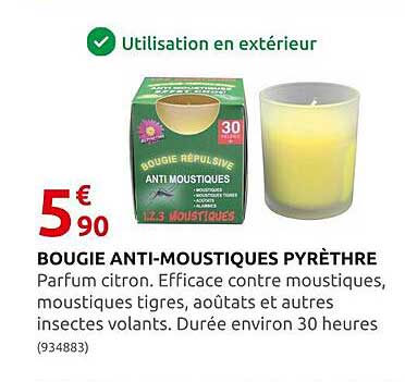 bougie anti-moustiques pyrèthre