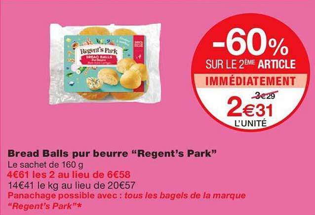 Bread Balls Pur Beurre "regent's Park"