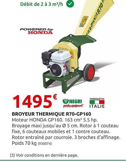 broyeur thermique r70-gp160 honda