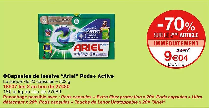 Capsules De Lessive "ariel" Pods+ Active