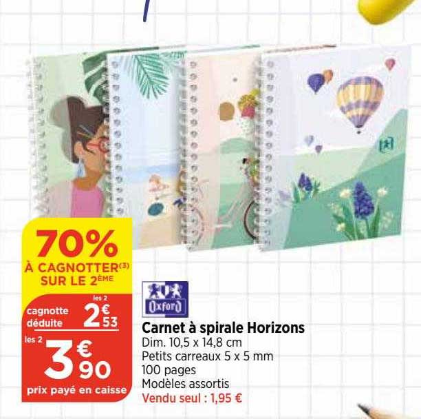 carnet à spirale horizons oxford